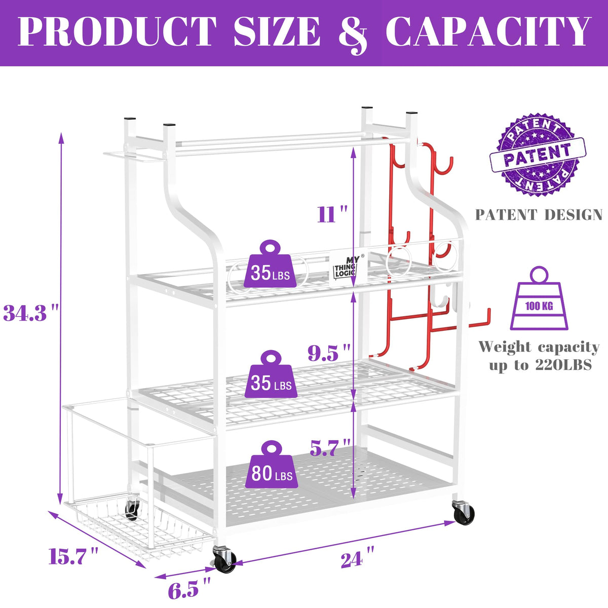 Home Gym Rack for Dumbbells, Yoga Mats and Workout Equipment L5047
