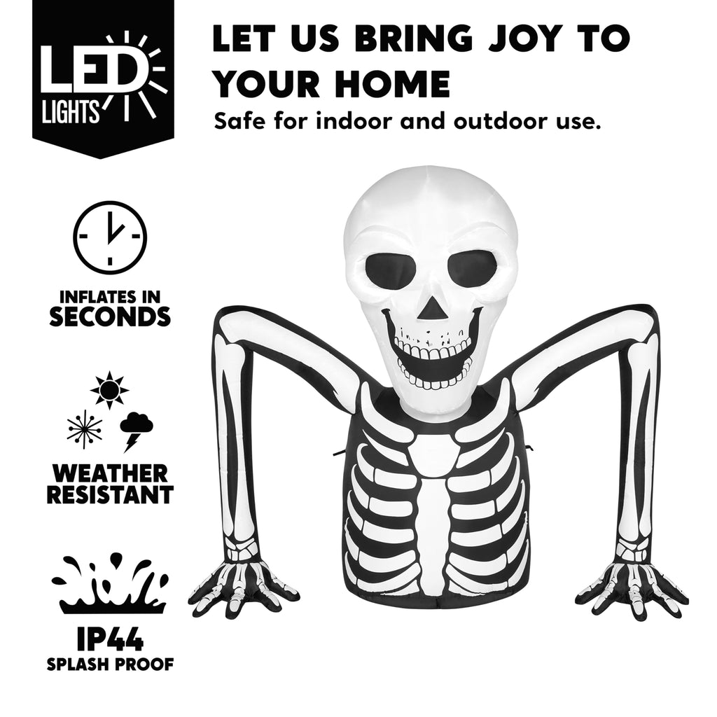 5.5 FT Long Inflatable Skeleton Outdoor Decoration with LEDs D861050
