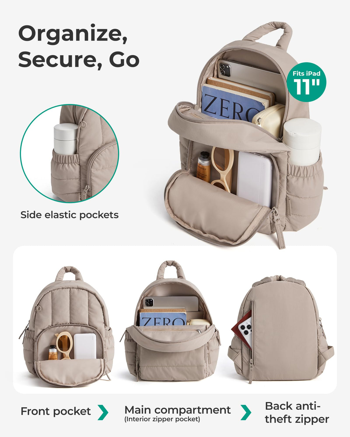 Mini Lightweight Quilted Backpack C9998