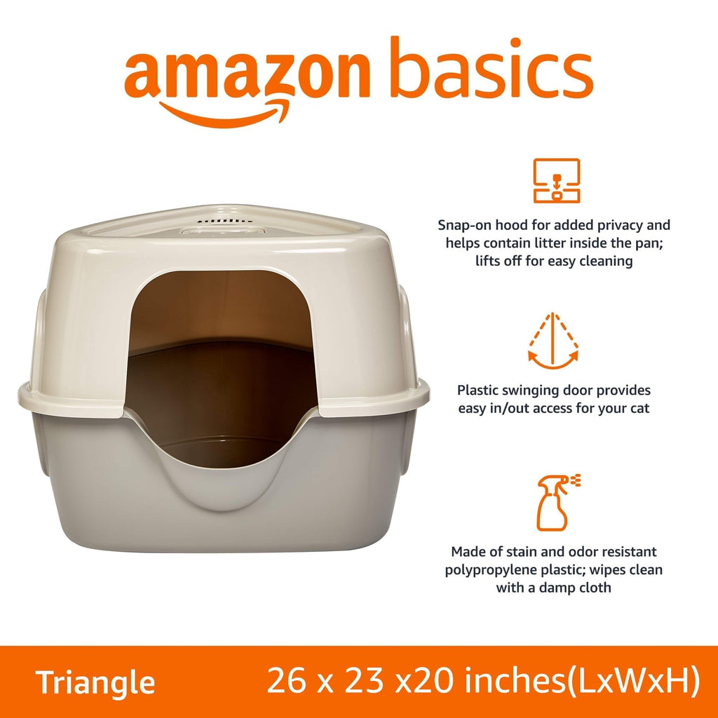 Charcoal Enclosed Cat Litter Box with Lid V988578