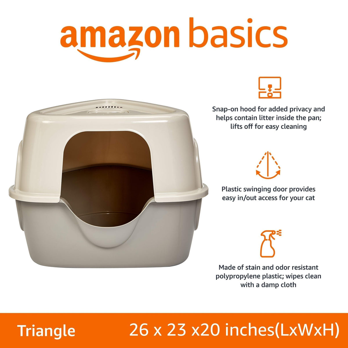 Charcoal Enclosed Cat Litter Box with Lid V988578