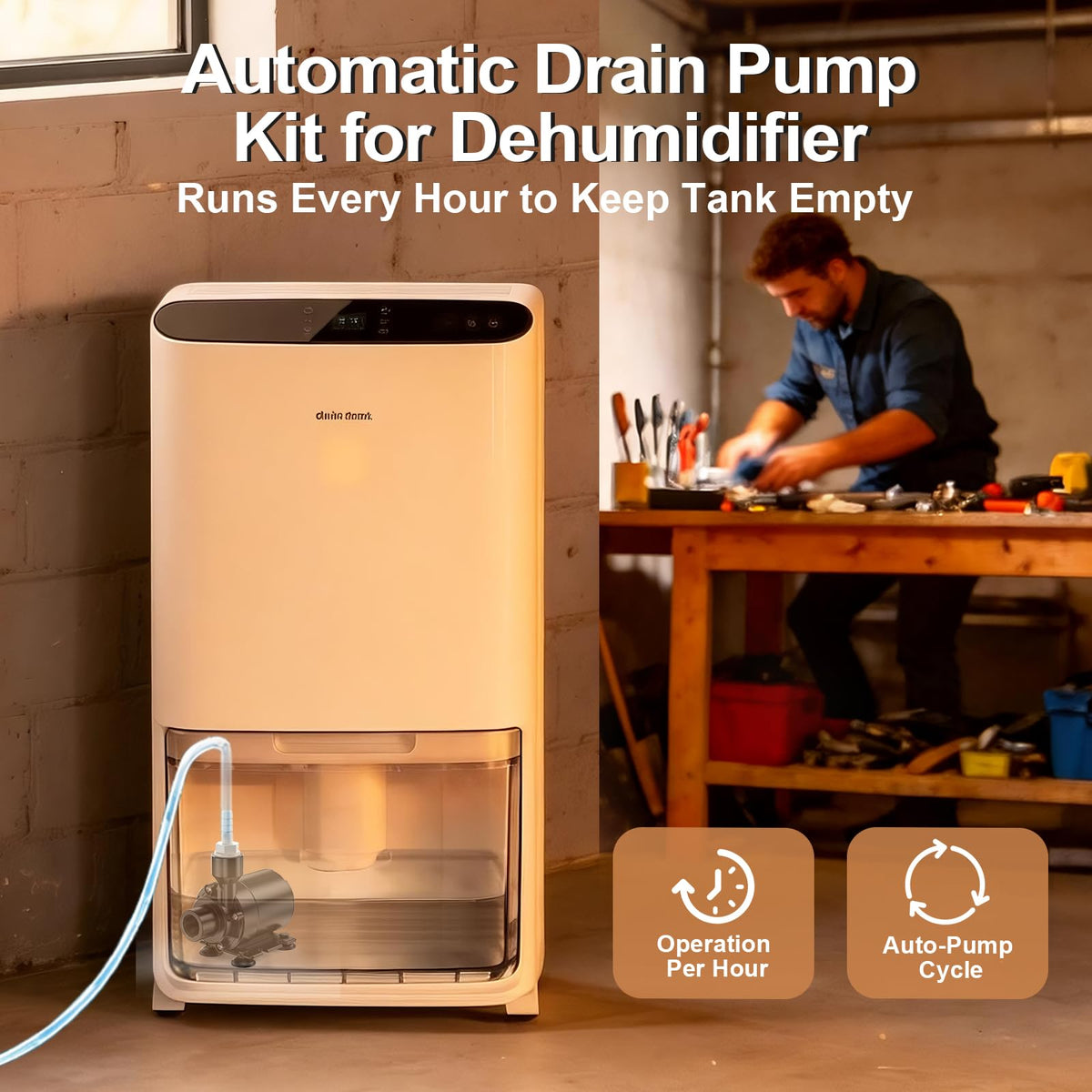 Automatic Dehumidifier Pump 15FT High Lift IPX8 Submersible Q7057