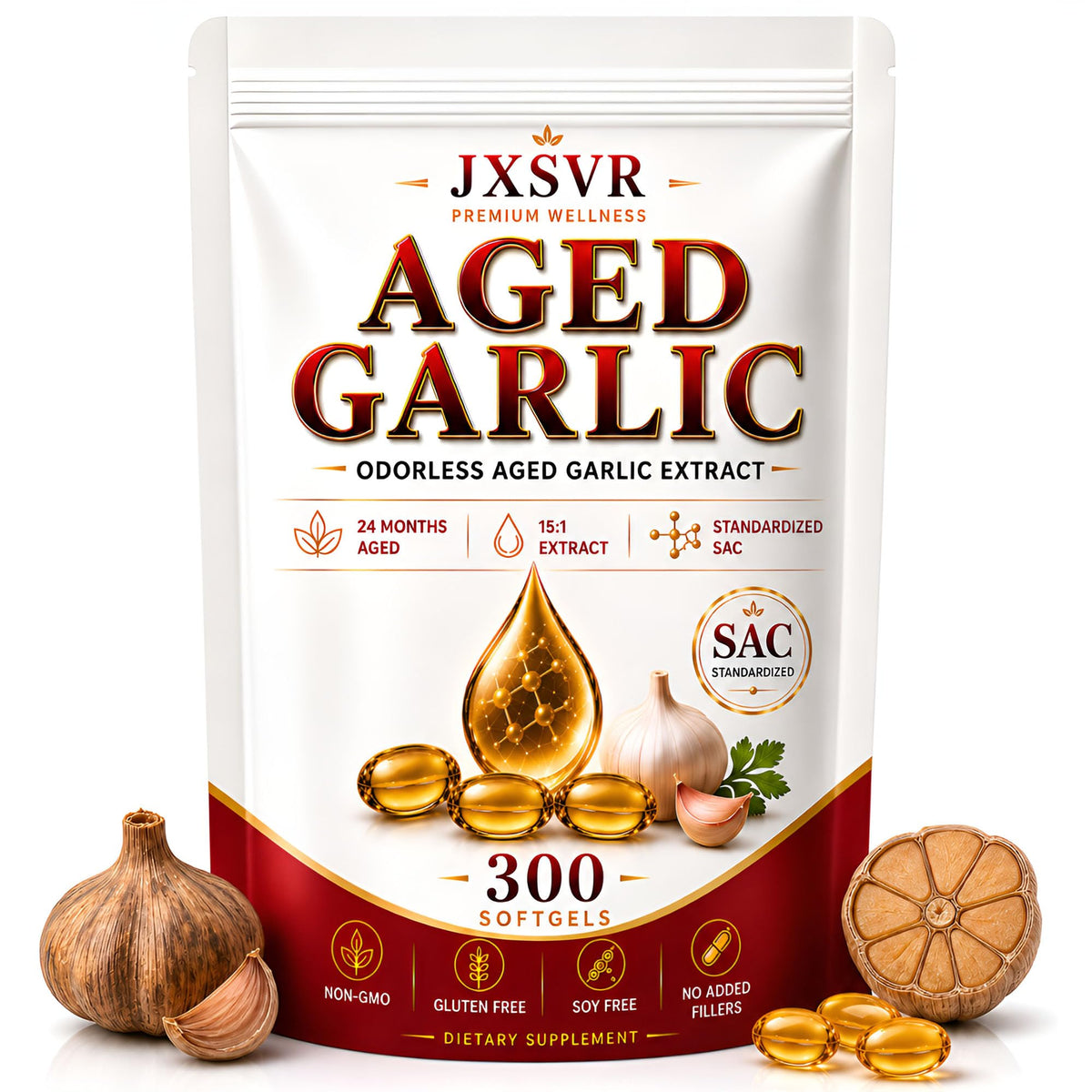 Aged Odorless Garlic Extract Softgels 300 Count H554