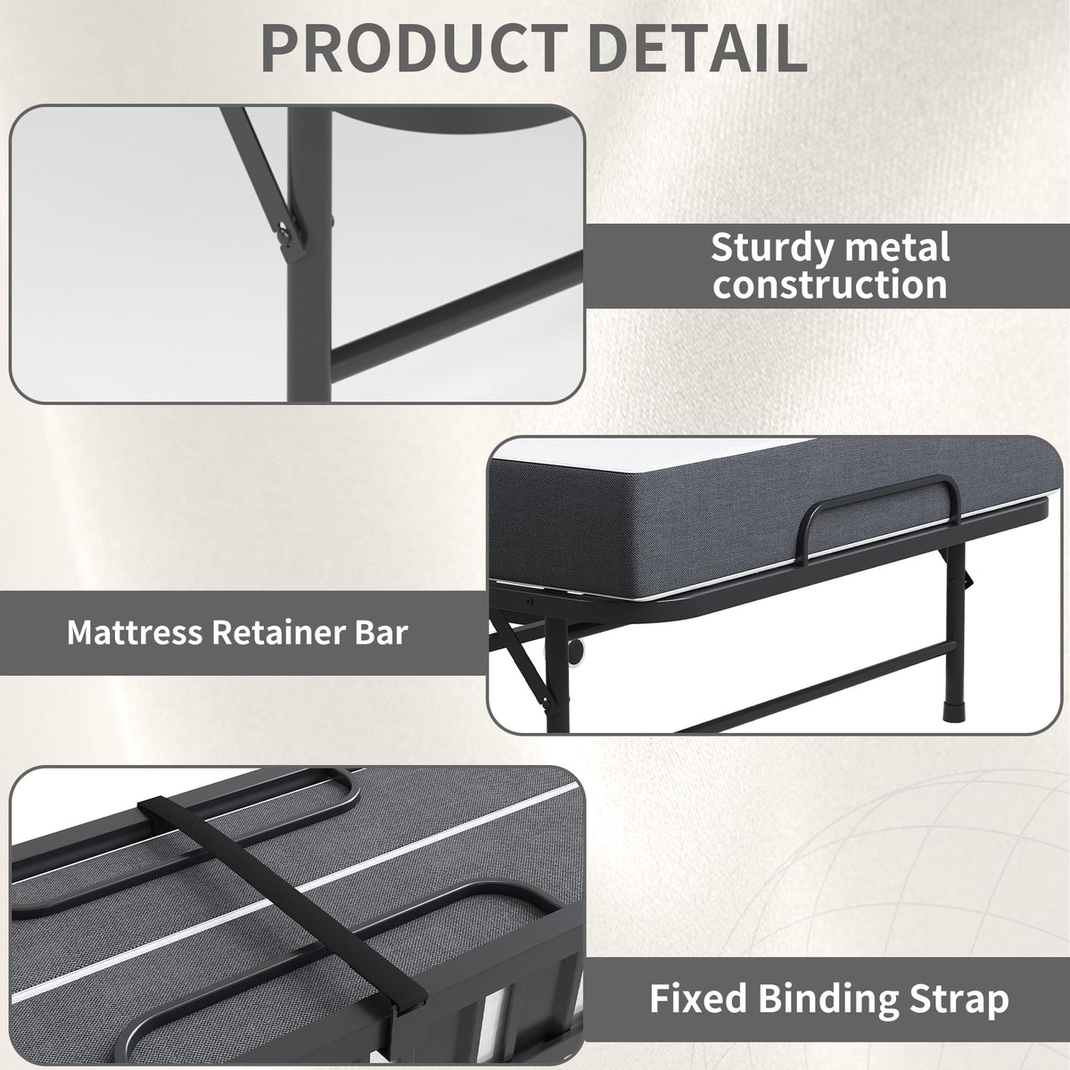 74"x 46" Folding Bed with Mattress O8733