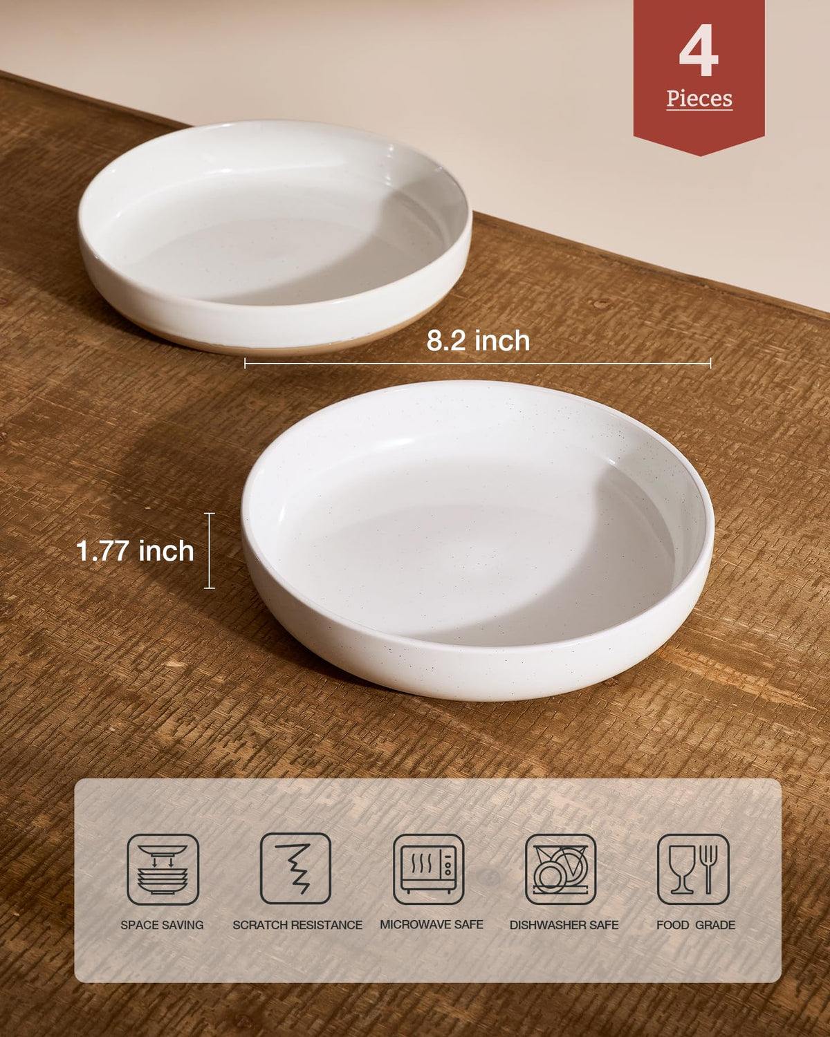 White 33 oz Pasta Bowls Set of 4 Z526224