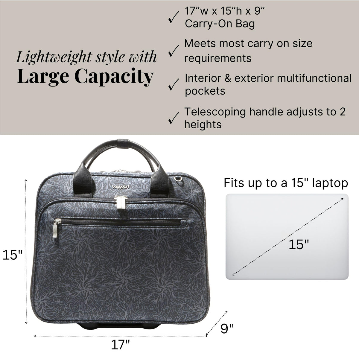 Women's 2 Wheel Tote S1349