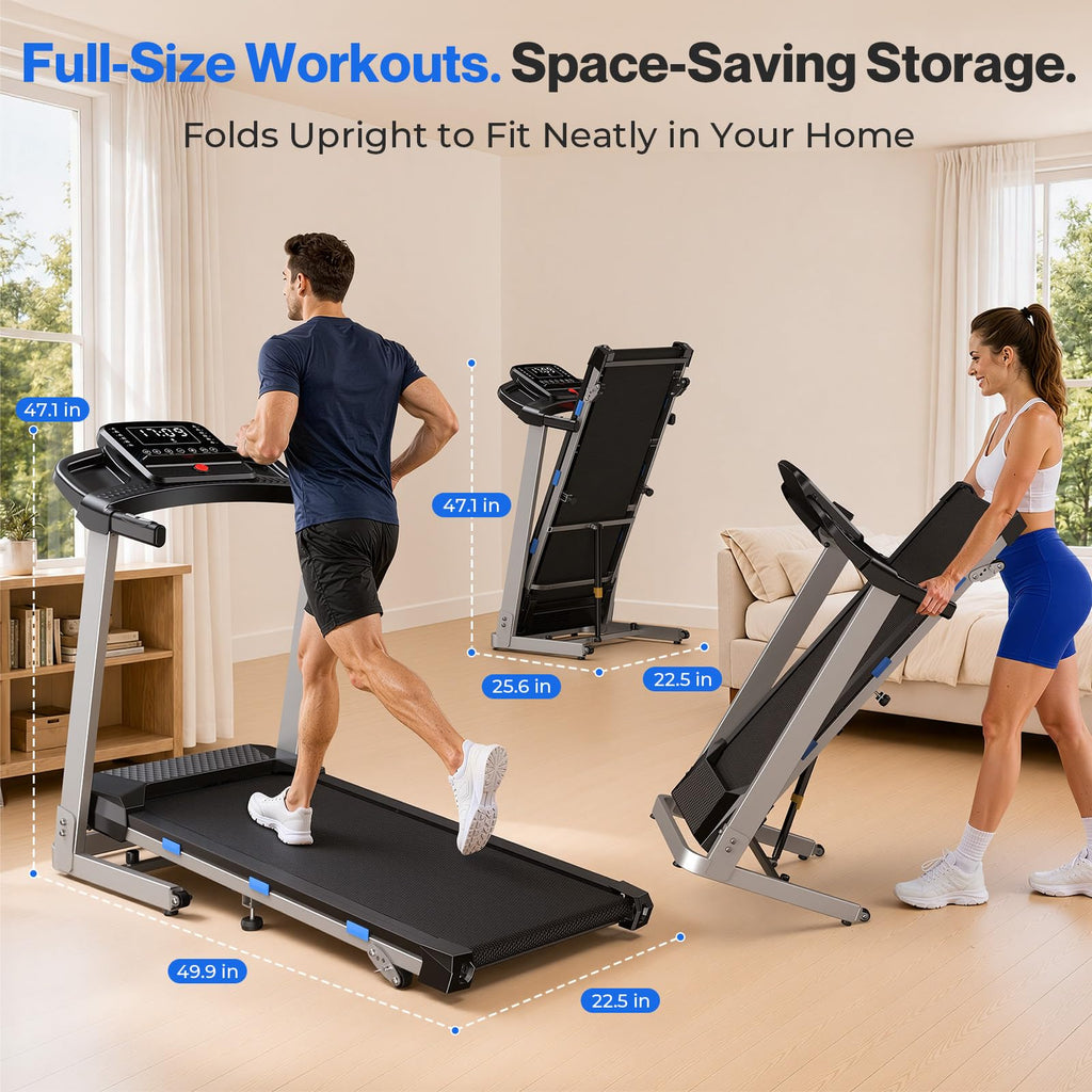 Foldable Treadmill with 10% Incline 400 LBS Capacity D594411