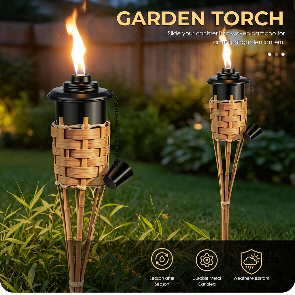4 Pack 12oz Refillable Torch Canisters with Wicks C867307