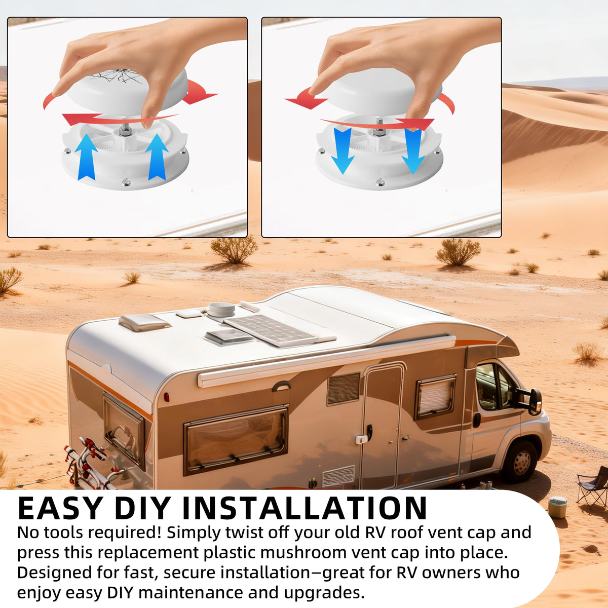 Mushroom Style RV Plumbing Vent Cap I645259