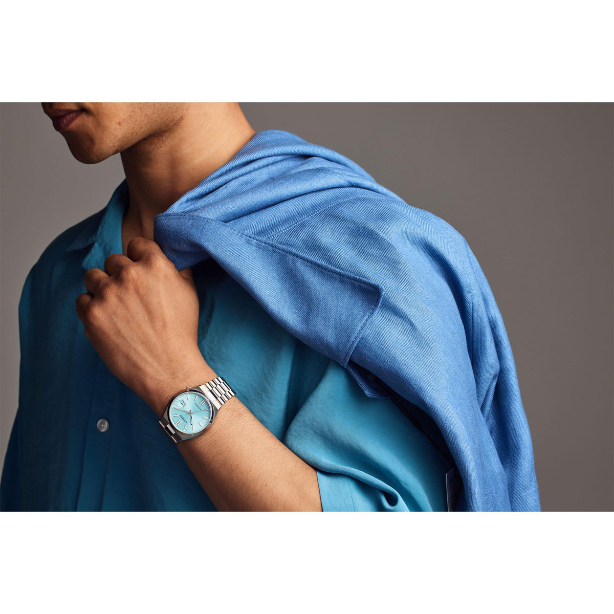 Automatic Sky-Blue Dial Stainless Steel Watch 40mm I360