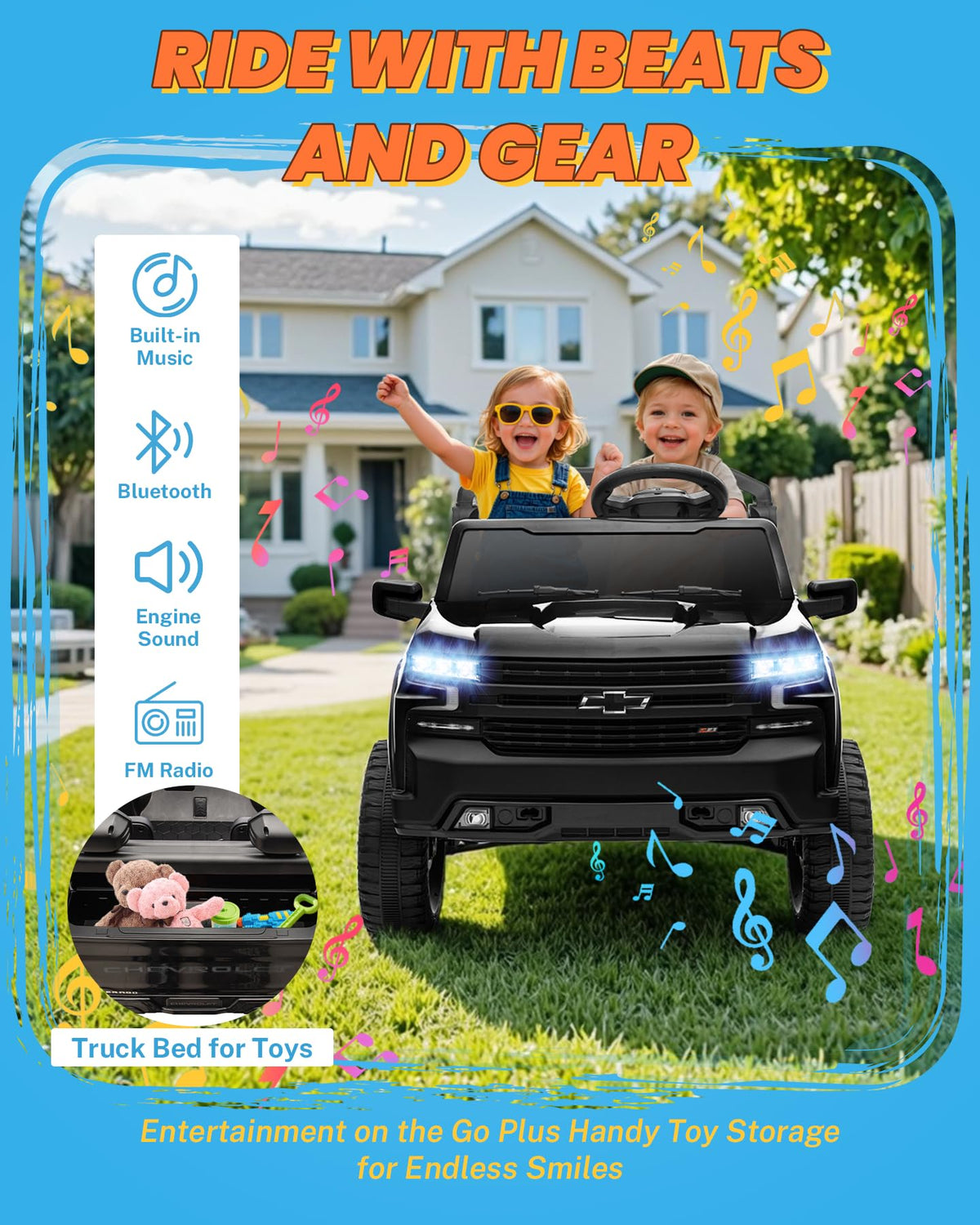 24V 2 Seater Ride on Car with Remote Control, Black G9201