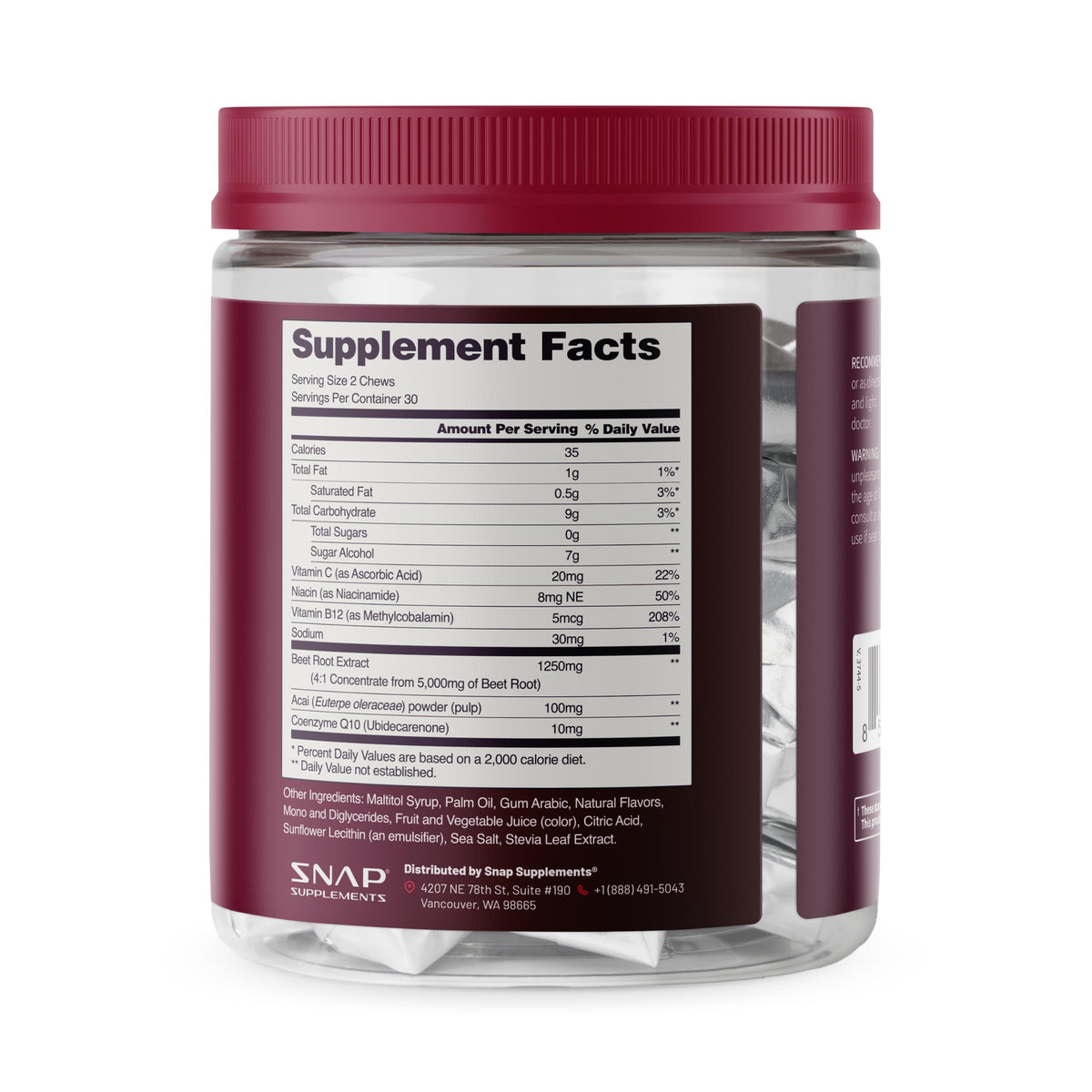 Beet Root Extract & CoQ10 Soft Chews, Mixed Berry, 60 Ct T656357