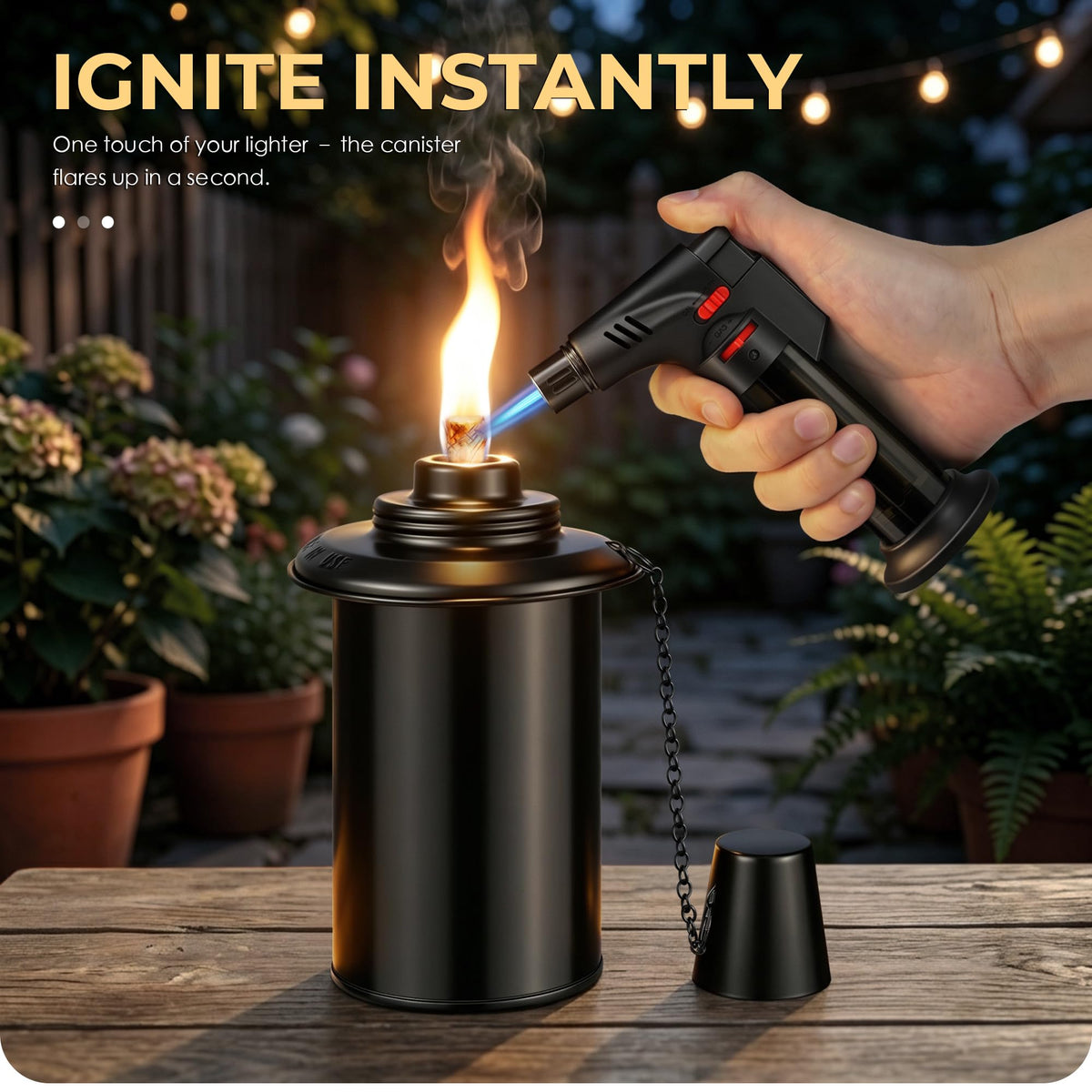 4 Pack 12oz Refillable Torch Canisters with Wicks C867307