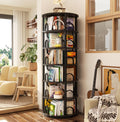 6 Tier Rotating Bookshelf Tower Black P5016