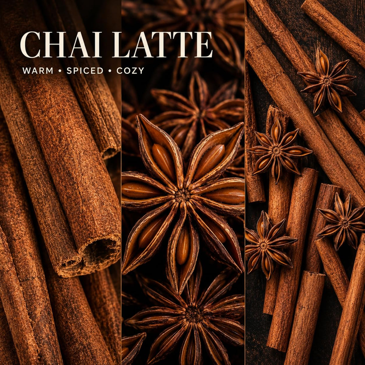 Chai Latte Scented Candle, 8 oz, Soy Wax, Crackling Wood Wick I6376