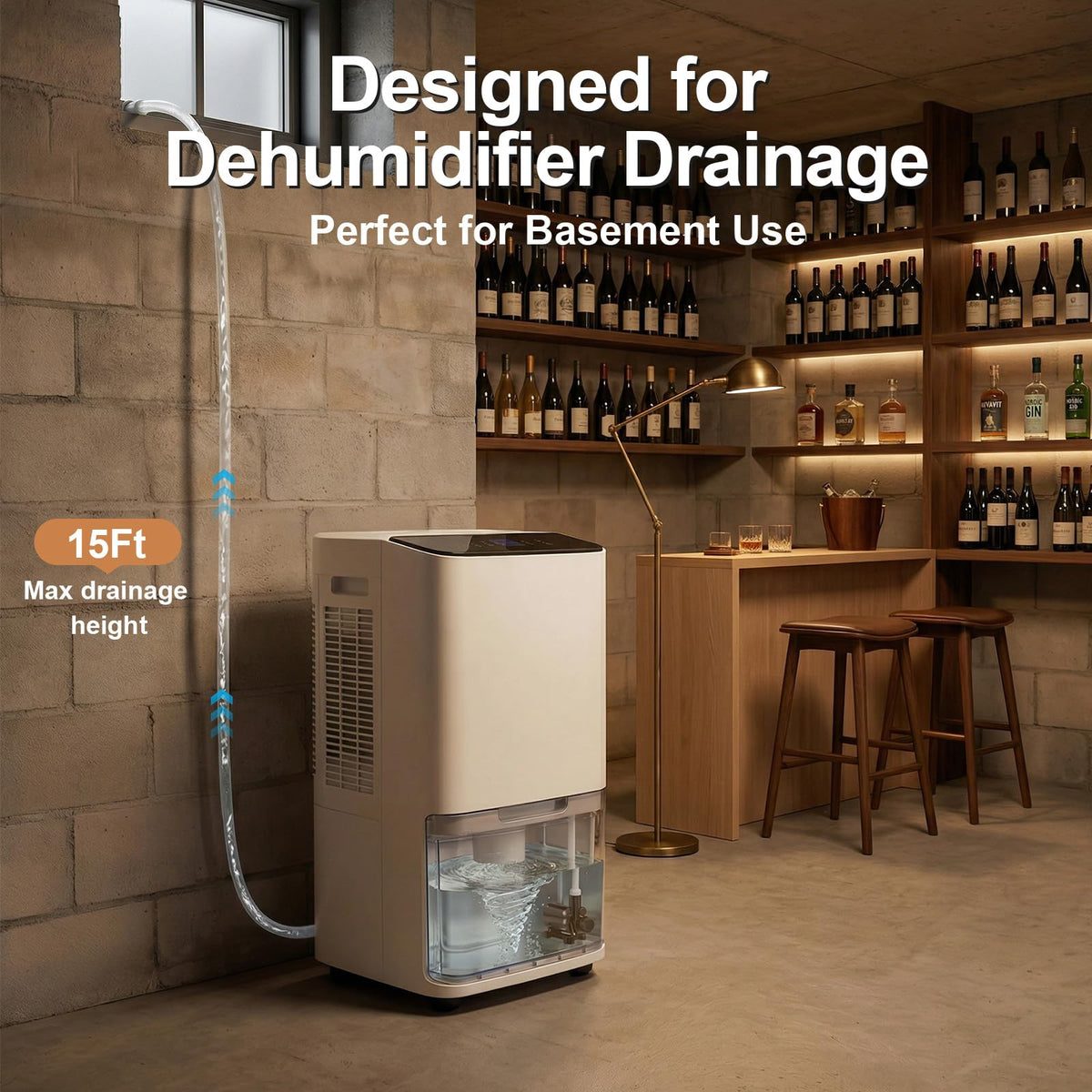 Automatic Dehumidifier Pump 15FT High Lift IPX8 Submersible Q7057