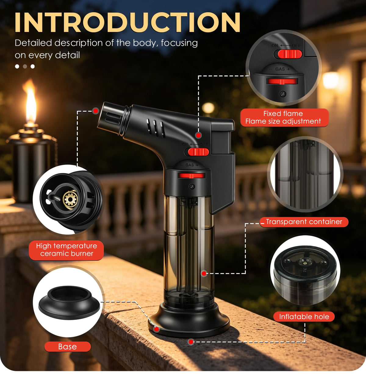 4 Pack 12oz Refillable Torch Canisters with Wicks C867307