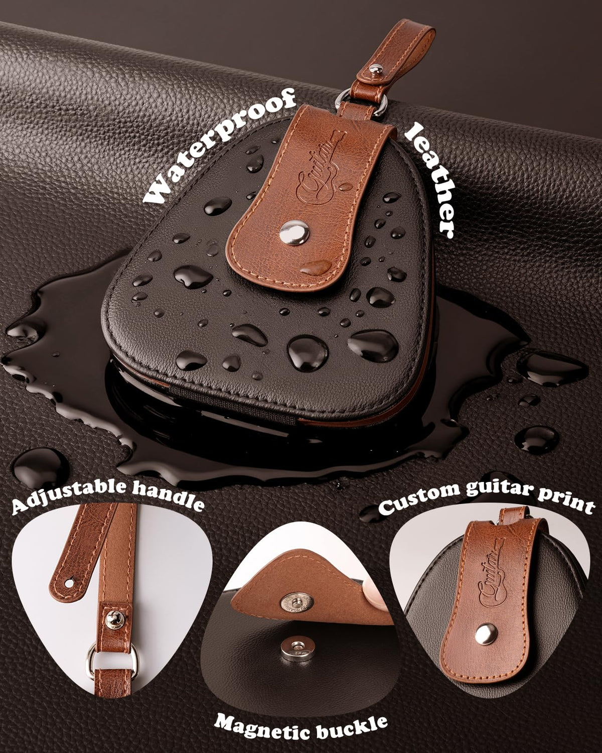 Guitar Picks Holder PU Leather Bag S134