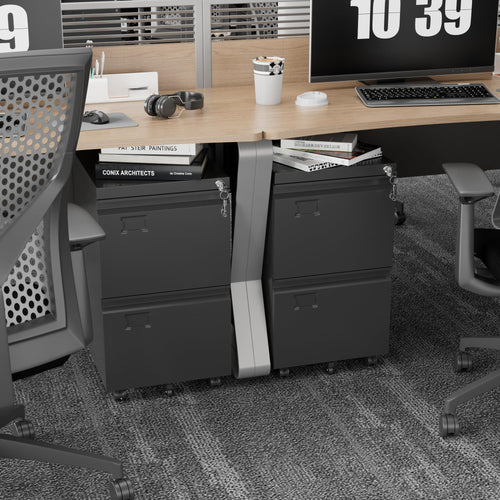 2 Drawer Black Metal File Cabinet with Lock K830603