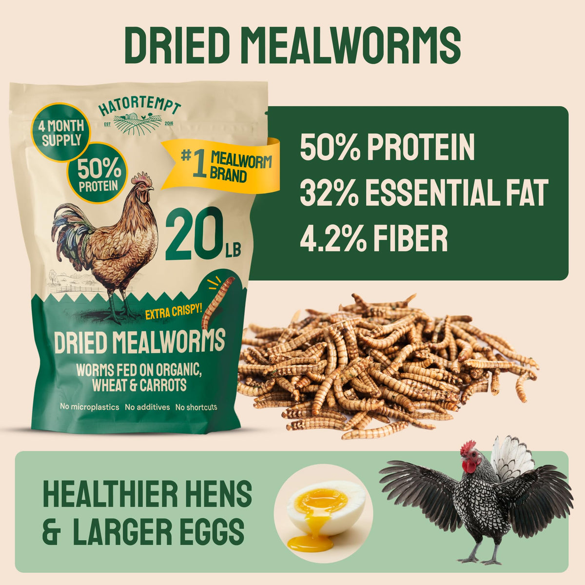 20lb Dried Mealworms Chicken Feed V210
