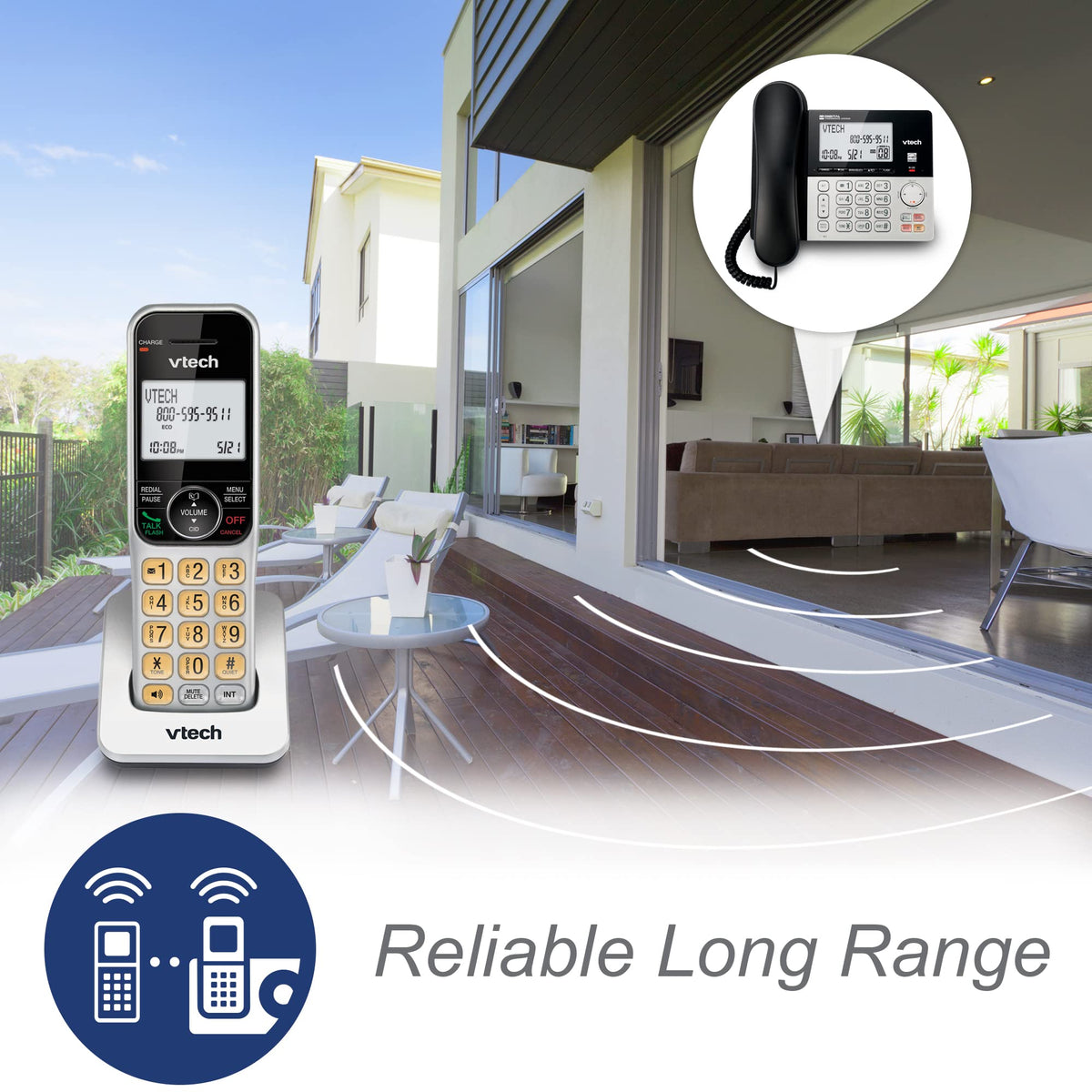 Corded/Cordless Phone System with 2 Handsets E520437
