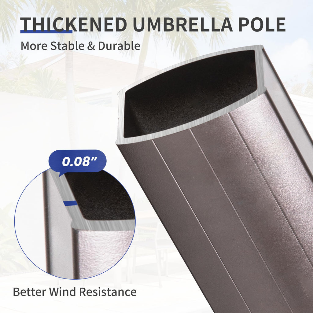 10 X 13 FT Cantilever Patio Umbrella with Base & Lights D4162