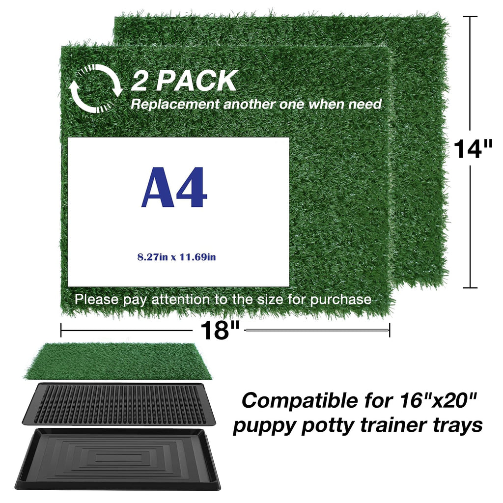 Artificial Grass Pee Pad 18 x 14 Inches 2 Pack F990440