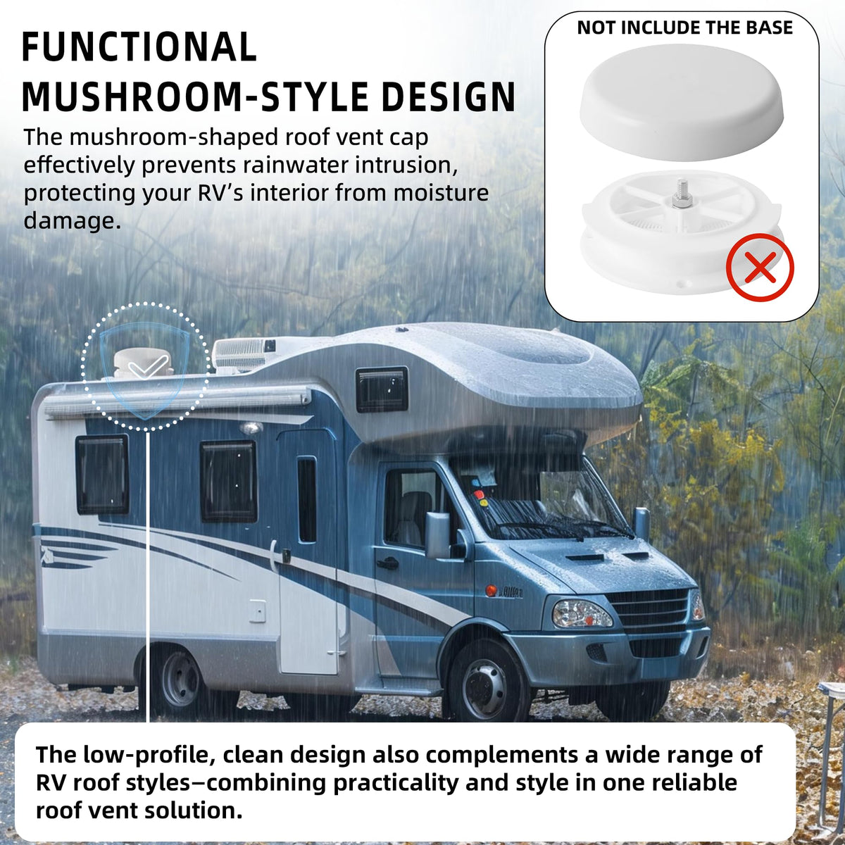 Mushroom Style RV Plumbing Vent Cap I645259