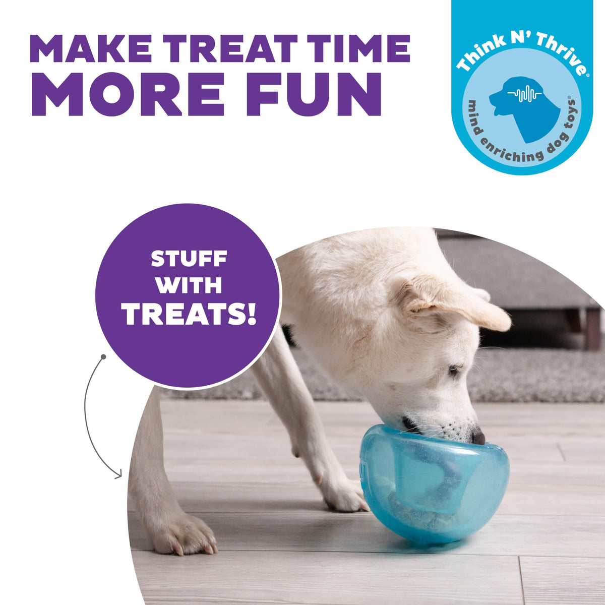 Blue Interactive Treat Dispensing Dog Toy C40375