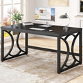 Black 55 Inch Metal Wooden Computer Desk B817