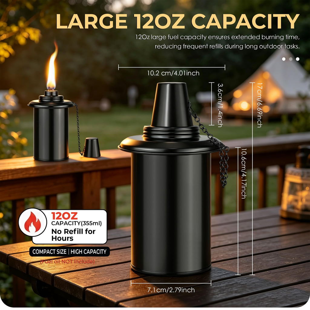 4 Pack 12oz Refillable Torch Canisters with Wicks C867307