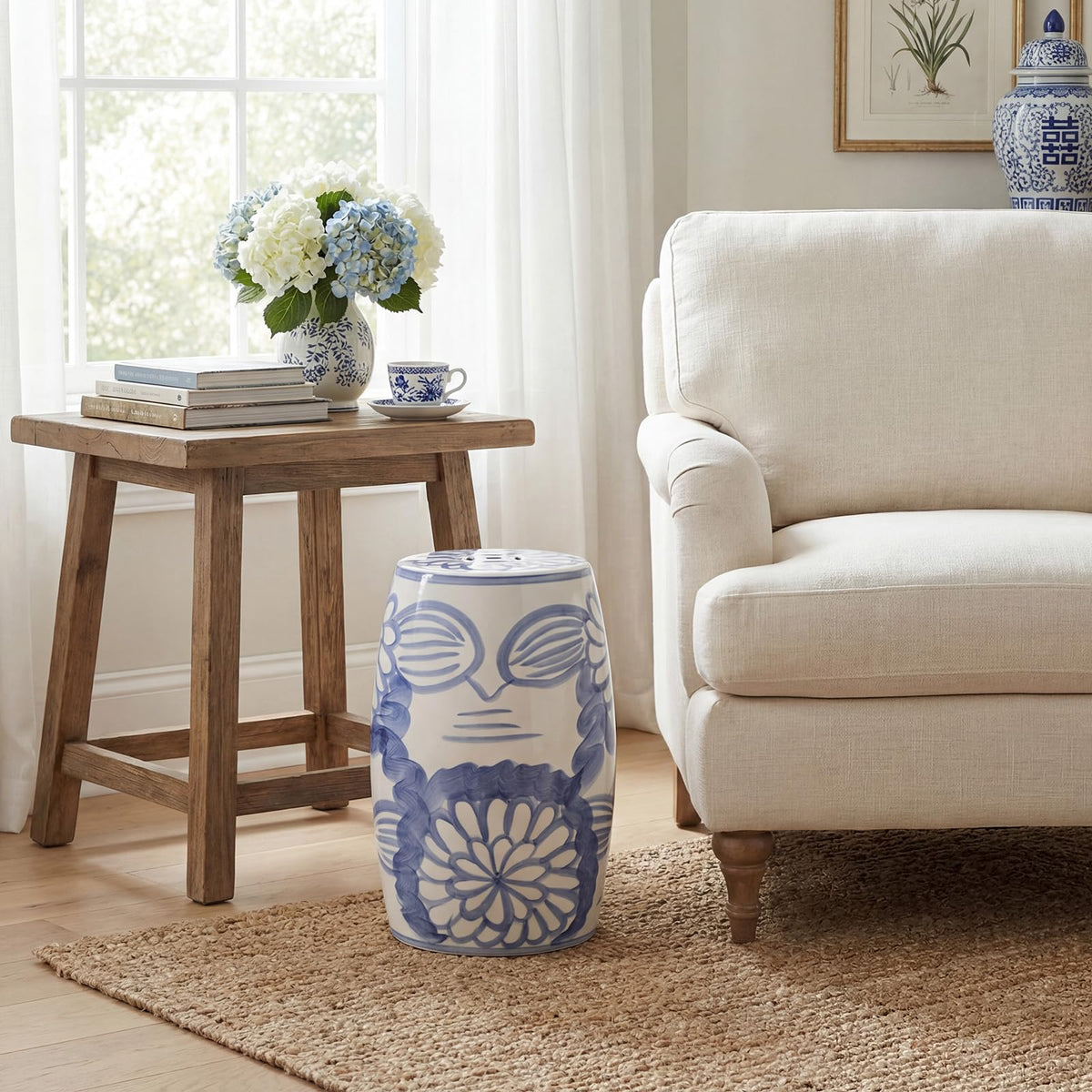 Ceramic Garden Stool Side Table W368701