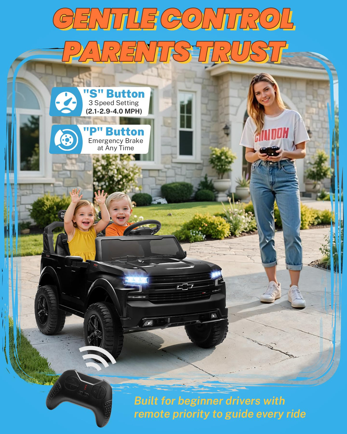24V 2 Seater Ride on Car with Remote Control, Black G9201
