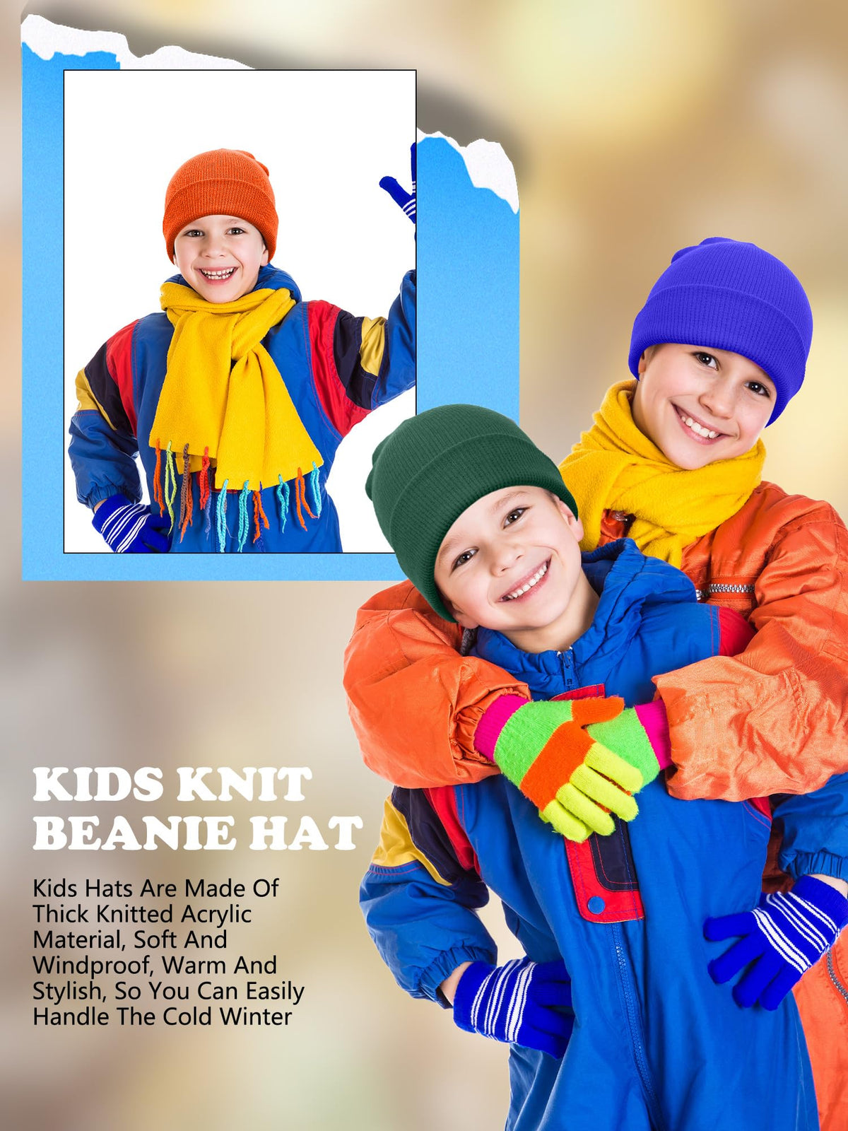 30 Pack Kids Winter Knit Beanies S16622