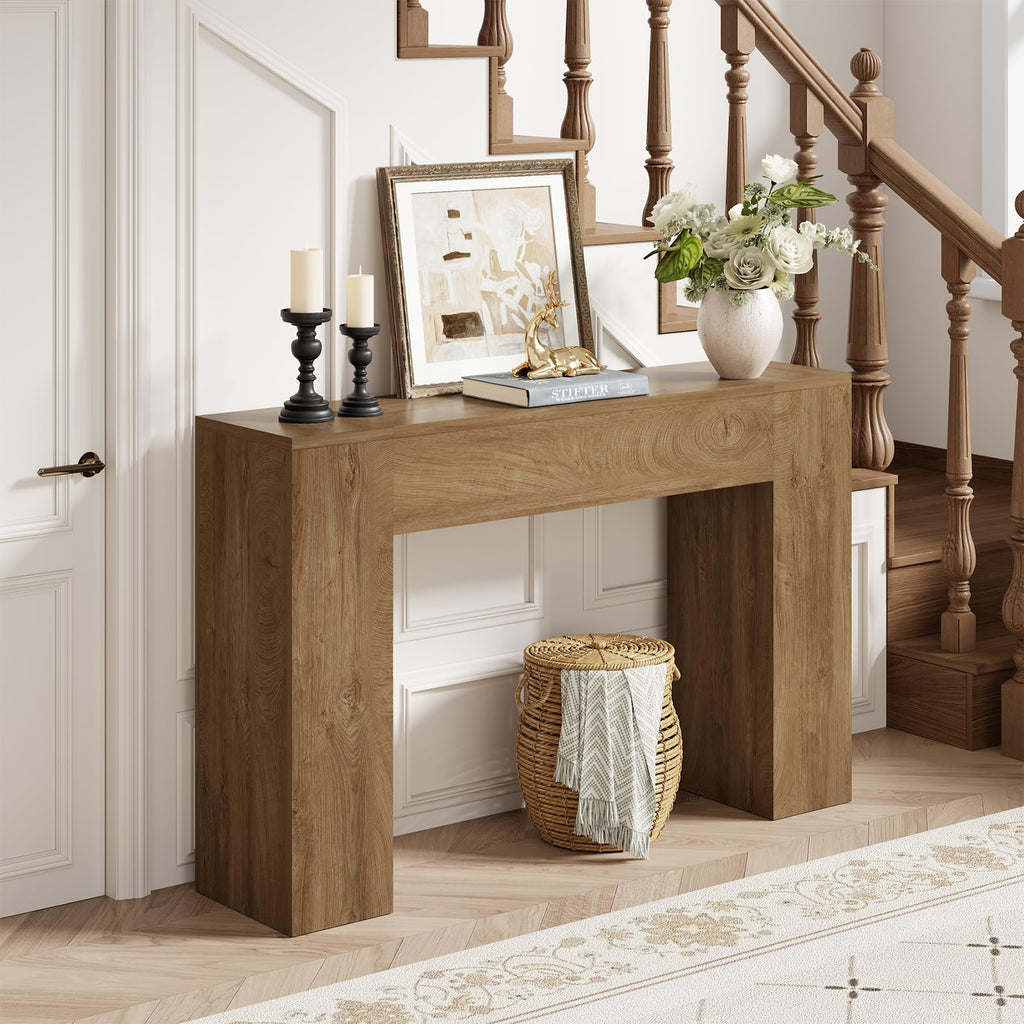 43-Inch Light Oak Brown Wood Console Table A331497