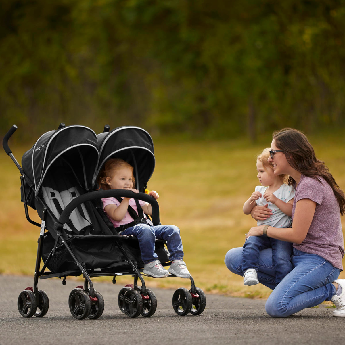 Black Twin Umbrella Toddler Stroller E82185