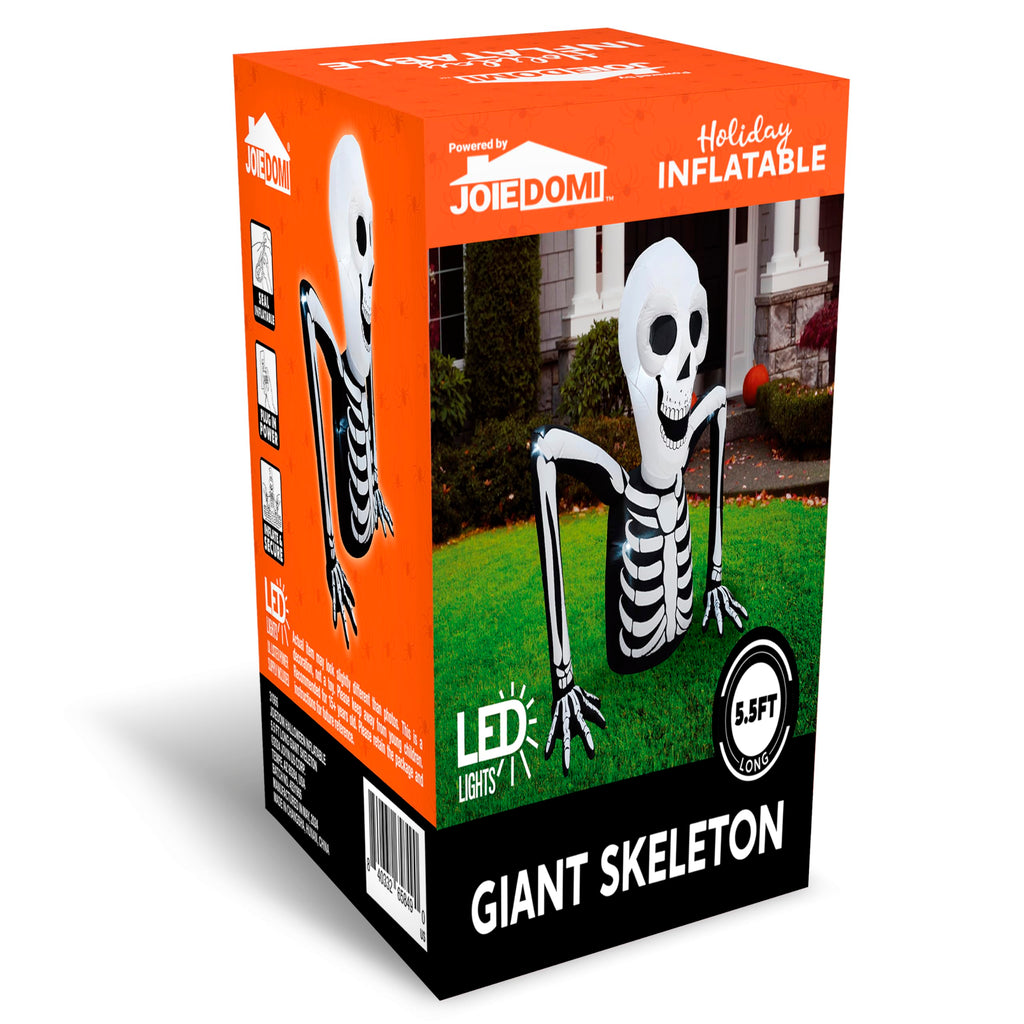 5.5 FT Long Inflatable Skeleton Outdoor Decoration with LEDs D861050