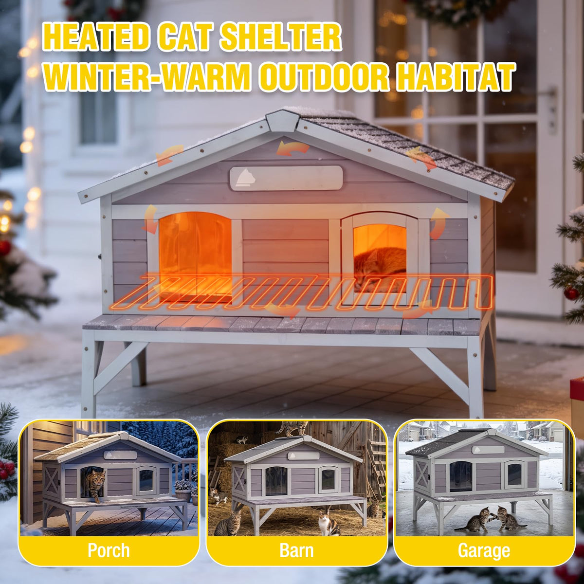 Waterproof Heated Cat House R414179