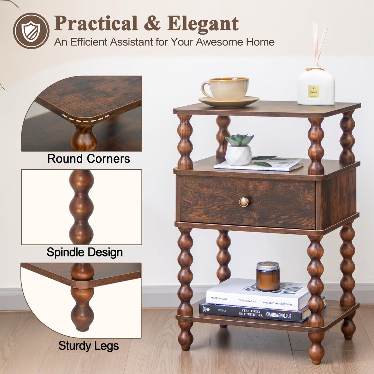 Nightstand with Drawer H6272