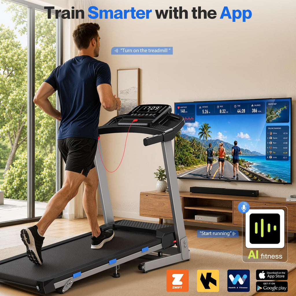 Foldable Treadmill with 10% Incline 400 LBS Capacity D594411