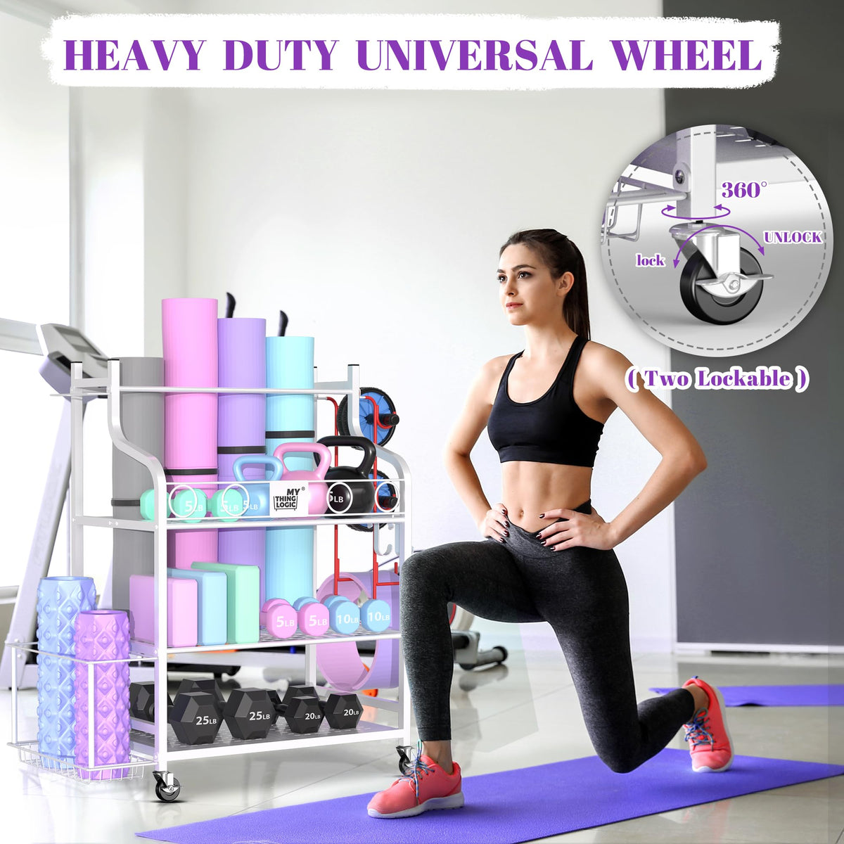 Home Gym Rack for Dumbbells, Yoga Mats and Workout Equipment L5047