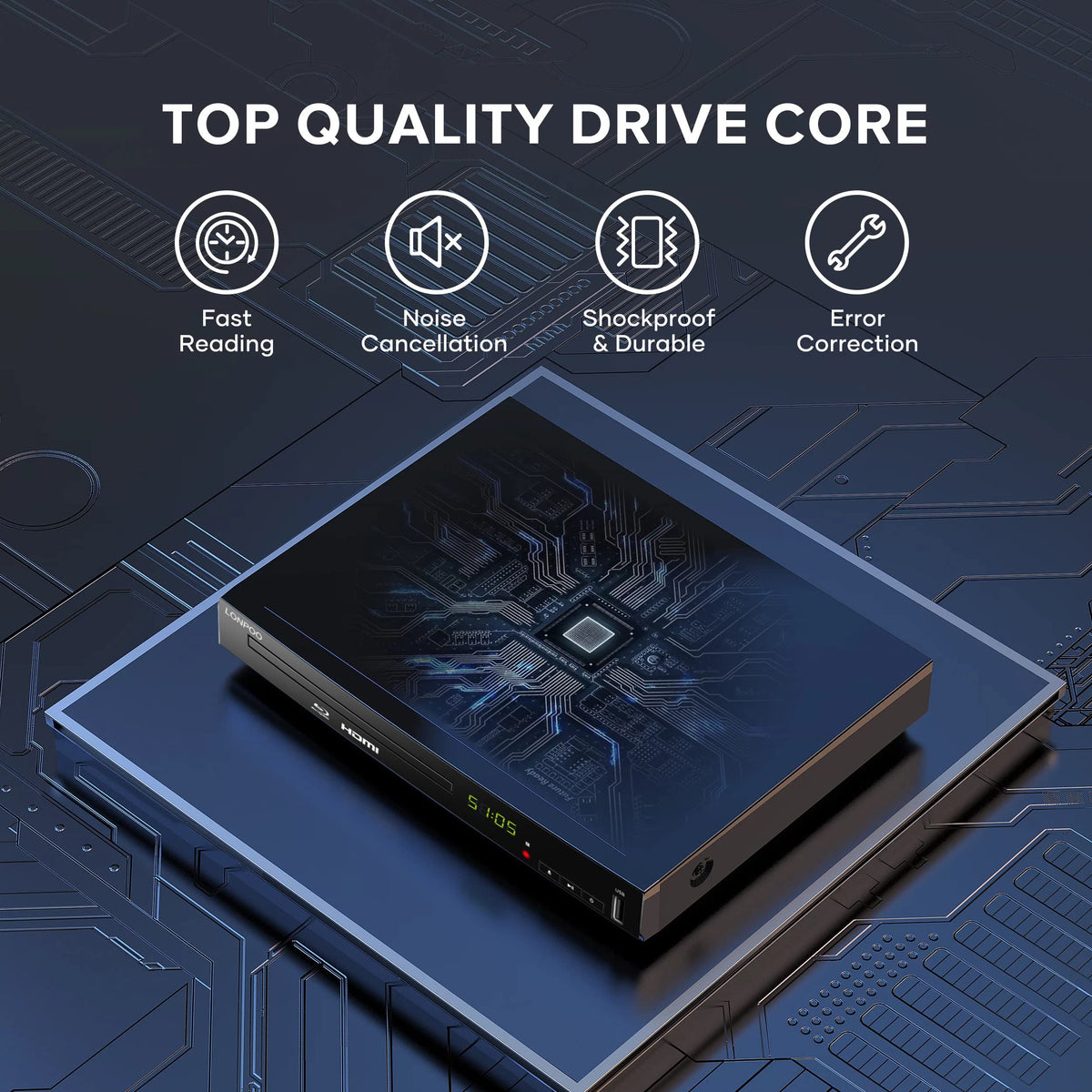 Full HD DVD Player HDMI with Dolby Digital TrueHD/DTS M95096